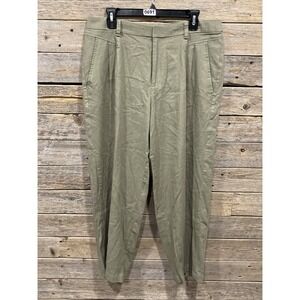 DKNY‎ Women's Green Pants Size 12 Pockets Belt Loops Linen